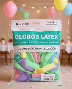 Globos de Látex Party Love de 25 cm en Colores Pastel para Decoración de Fiestas de Cumpleaños - Product Image 2