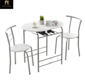 Moderno Juego de Mesa de Comedor Redonda de Estilo Rústico Blanco para 4 Personas, Mesa de Comedor Pequeña Elegante de Estilo Nórdico para Interiores - Product Image 2