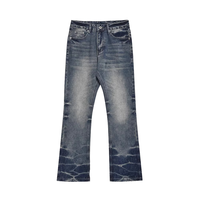 Pantalon évasé vintage de haute qualité pour homme, décontracté, ample, en jean boutonné, délavé clair, style streetwear, coupe baggy, printemps-hiver
