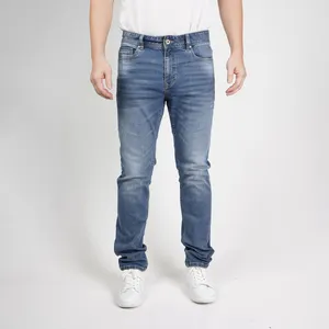 Para Hombre Básico 5 Bolsillo Jean Alvon Jean Pantalón Arrugado