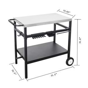 JH-carrito de acero inoxidable para cocina y Patio, carrito con soporte de 2 capas para exteriores - Product Image 2