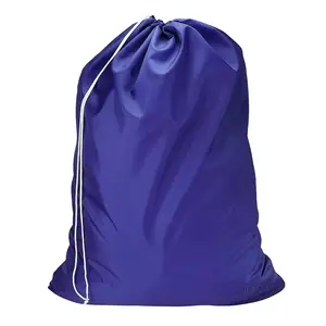 Printed Logo Heavy Duty Blue Drawstring Laundry Bag