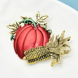 女性のためのヴィンテージコーンパンプキンブローチユニセックスグレインベジタブルフードパーティーオフィスブローチピンギフトスタイル - Product Image 4