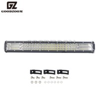 GOODZOOM Barre lumineuse LED 12V 24V, projecteurs de travail LED tout-terrain, barre LED spot pour tracteurs, camions et poids lourds