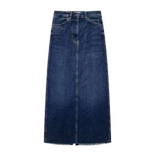 Özel yüksek sokak bölünmüş <span class=keywords><strong>Denim</strong></span> uzun Jean etek ince Midi <span class=keywords><strong>Denim</strong></span> kadın etekler - Product Image 1