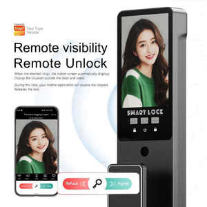 Interphone visuel à reconnaissance faciale/palmique, serrures de porte intelligentes, serrures de sécurité numériques, serrures électroniques à caméra - Product Image 3