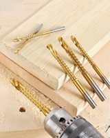 Lot de 6 forets hélicoïdaux HSS revêtus de titane, droits, 3-8 mm |   Forets à tranchants dentelés pour le bois/métal/plastique