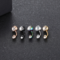 Piercing nombril en acier chirurgical 316L Double bijou nombril anneau de nombril boucles d'oreilles de base pour le ventre bijoux de piercing corporel