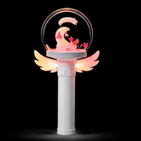 Bâton lumineux LED en plastique personnalisé en forme d'ailes d'ange, tête rotative à 360°, 15 couleurs, style ROMANCE portable, logo OEM, concert Kpop, réunion de fans