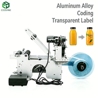 Machine d'étiquetage manuelle semi-automatique pour bouteilles rondes, machine d'étiquetage transparente auto-adhésive, prix d'usine
