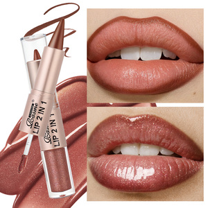 Crayon à lèvres double embout 2-en-1 personnalisé pour marque privée, waterproof, longue tenue, haute pigmentation, végétalien - Product Image 2