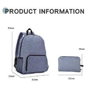 Sac à dos scolaire pliable imperméable avec logo personnalisé pour adultes, étudiants, voyages en plein air, escalade, sport, sac pliable - Product Image 3
