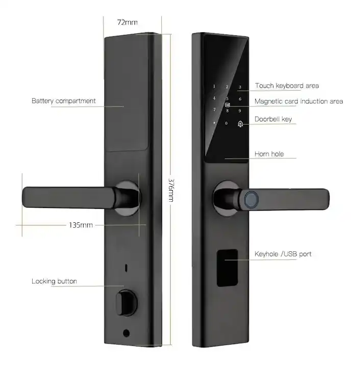 Tuya Smart WiFi Digital Door Lock Code RFID IC Card Smartphone App Unlock Biometric Fingerprint Smart Lock · image 8
