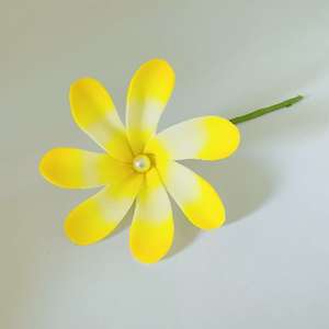 Tiara köpük çiçek saç çekme 8 renk tek kök ve beyaz inci ile mevcut kadınlar için polinezya çiçek gemi hazır kız - Product Image 6