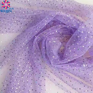 גבוה 100% פוליאסטר חתונה בד פוליאסטר כלה 3D קריסטל rhinestone קריסטל יהלום לבן כוח רשת סריגה תהליך ללא מדגם - Product Image 3