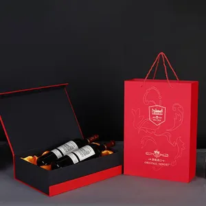 Индивидуальная упаковка, роскошная Подарочная коробка для вина из искусственной кожи