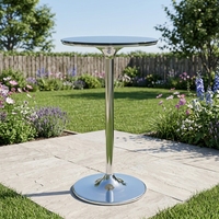 Table basse en acier chromé moderne à la mode Table de bar Table de cocktail LQ- BT303