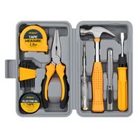 Kit d'outils manuels de base 14 pièces pour la maison et le bureau, petite boîte à outils compacte en acier au carbone pour les réparations domestiques, OEM