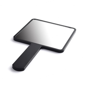 Hot Selling Custom Logo ABS Plastic Black Color <b>Square</b> Handheld Makeup <b>Mirror</b> - Product Image 5