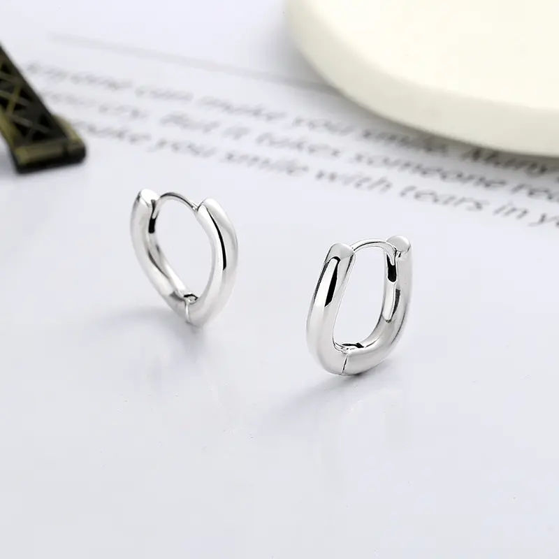 Female Traditional Western Dainty Sterling Silver 925 Twisted Creoles Hoop Earrings Jewelry For Teen Girls