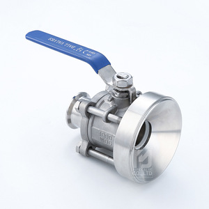 Vanne à boisseau sphérique manuelle à déchargement rapide en acier inoxydable 304 pour fond de réservoir, trois pièces, installation rapide, approvisionnement direct usine - Product Image 1