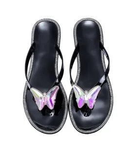 Zapatillas de gelatina a la moda para mujer, chanclas de lazo con diamantes de imitación de cristal Glamour de verano, 2022