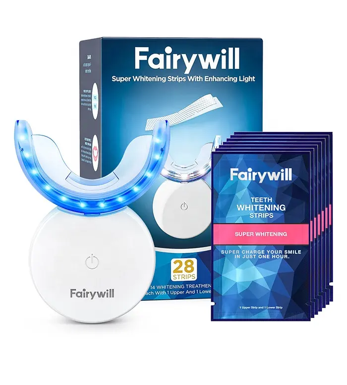 Fairywill Fairy Will FW L6 Mini Professional Wireless Home Dental Teeth Tooth Whiten Whitening Strips Kits with LED Lamp Light