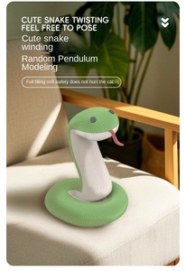 Noisy Green Snake Cat Toy Bâton de taquineries en papier résistant aux morsures pour chatons et chiens soulage l'ennui - Product Image 6