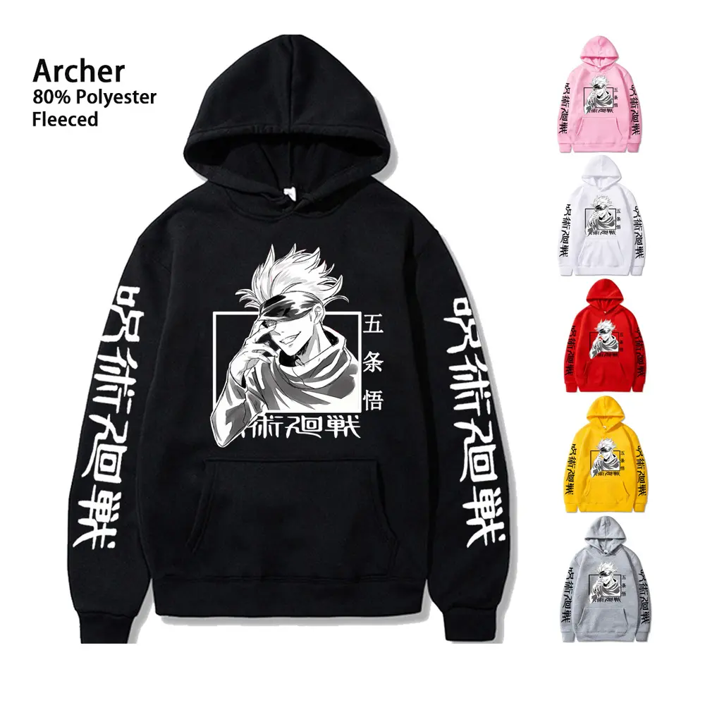 Wholesale Long Sleeve Japanese Style Print Oversize Hoodie Sweatshirt Fleeced Mens Hip Hop Youth Anime hoodies