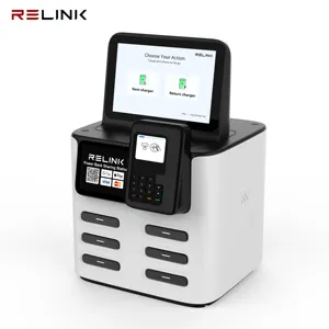 תחנת טעינה Publick Relink 6 חריצים 4 G & wifi שיתוף תחנת השכרת בנק כוח עם מסך לבית קפה