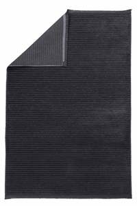 Luna Anthracite Striped Chenille <b>Rug</b> Wholesale 7mm Washable <b>Non</b> <b>Slip</b> Polyester Cotton PET Friendly Eco Friendly Home Floor - Product Image 2