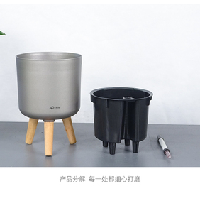 <span class=keywords><strong>Maceta</strong></span> de Metal de pie <span class=keywords><strong>con</strong></span> tres <span class=keywords><strong>patas</strong></span> de <span class=keywords><strong>madera</strong></span>, decoración para el hogar y el jardín, venta al por mayor - Product Image 5
