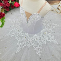 AL-T1560 Justaucorps blanc pour filles, tutu de ballet en dentelle et strass, tenue de danse classique pour concours de ballet, fabricant
