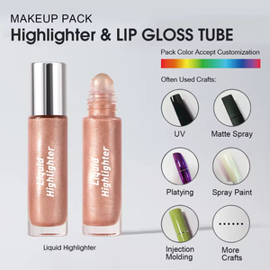 Vente chaude, illuminateur liquide pigmenté pour le corps, maquillage durable, vente en gros, logo personnalisé, applicateur à bille, illuminateur lumineux - Product Image 6