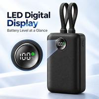 Power Bank Kabel Terintegrasi 20000mAh 35W 22.5W Pengisian Cepat Baterai Portabel Ringkas USB-C Pengisian Dua Arah Layar LED