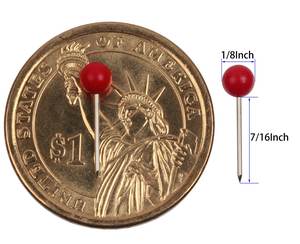 WOWEI 4mm Accessoires vestimentaires Outils de couture Diy Tête de boule en plastique Poussoir en plastique Aiguille droite pour quilting Vêtements Tête ronde - Product Image 3