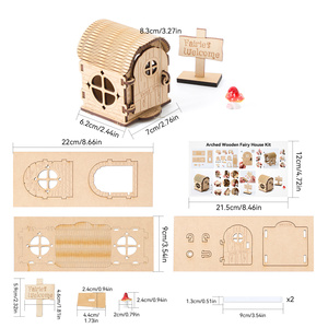 Kit Fai-<span class=keywords><strong>da</strong></span>-Te/Casa delle Fate in Legno 3D ad Arco, Giocattolo Educativo STEM, Decorazione <span class=keywords><strong>da</strong></span> <span class=keywords><strong>Giardino</strong></span> in Miniatura Tagliata al Laser - Product Image 5
