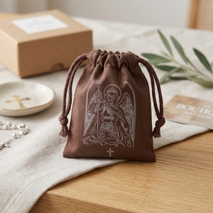 Bolsa de Algodón Lavado con Cordón, 100% Algodón, Bolsa de Regalo Color Chocolate Oscuro, Impresión de Logotipo Personalizado - Product Image 5