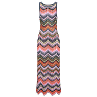 Robe longue plissée en maille pour femme KD2452, nouvelle collection été, tendance, à rayures contrastées, effet amincissant