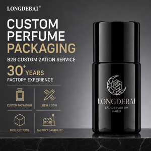 Nueva llegada: Botella de perfume de vidrio redonda negra brillante con tapa de plástico para cosméticos, vacía, de 30ml, 50ml, 100ml, para Eau de <span class=keywords><strong>Parfum</strong></span>. - Product Image 1