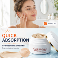 Base de maquillage hydratante 3 en 1 au ginseng, protection solaire pour le visage et préparation au maquillage pour une protection solaire quotidienne