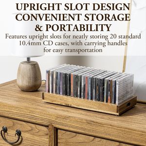 Plateau de rangement personnalisé pour CD DVD en <span class=keywords><strong>bois</strong></span> massif d'acacia de qualité supérieure avec poignées de transport découpées - Product Image 3