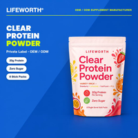 LIFEWORTH Poudre de Protéine Transparente 20g Protéines Sans Sucre Pack Varié pour la Récupération Musculaire OEM