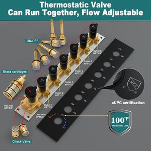 Sistema <span class=keywords><strong>Doccia</strong></span> Multifunzione LED con 6 Getti per il Corpo e Doccetta, Grande Set 3 in 1 da 14x20 Pollici - Product Image 5