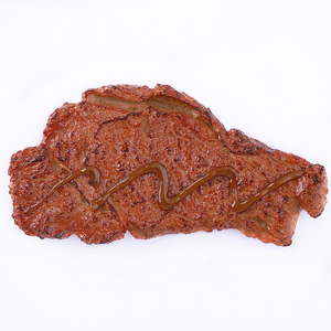 Biefstuk met balsamicojus, peren-abrikozenchutney en geroosterde