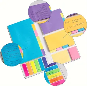 Sticky Note Set 402 Sheets Self-Stick Divider Memo Notes Pads Bookmark Writing Label Colourful Markers Bookmark With PET Index