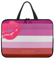 Sac pour ordinateur portable (à sept rayures) pour femmes, étui fin pour ordinateur portable avec fermeture éclair, sac portable pour tablette, grande capacité