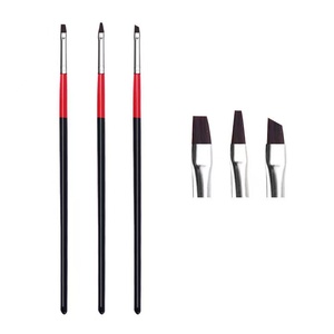 Juego de Pinceles para Decoración de Uñas, Mango de Plástico Negro, Pelo de Nailon Plano, Herramienta para Pintar, Dibujar y Delinear, para Decoración de Uñas con Acrílico y Gel, para Salón - Product Image 1