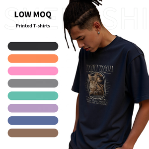 SHENGSHI camiseta Unisex personalizada 320g lavado de ropa Retro de gran tamaño cuello redondo gimnasio suave con impresión personalizada camiseta a granel para Unisex - Product Image 1