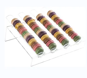 Acryl Macaron Display Tray,Macaron Display Stand mit 4 Einsätzen